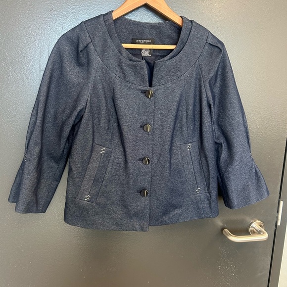 Etcetera sz8 lightweight denim jacket EUC near new - Picture 3 of 14